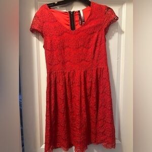Kensie Red Lace Mini Dress